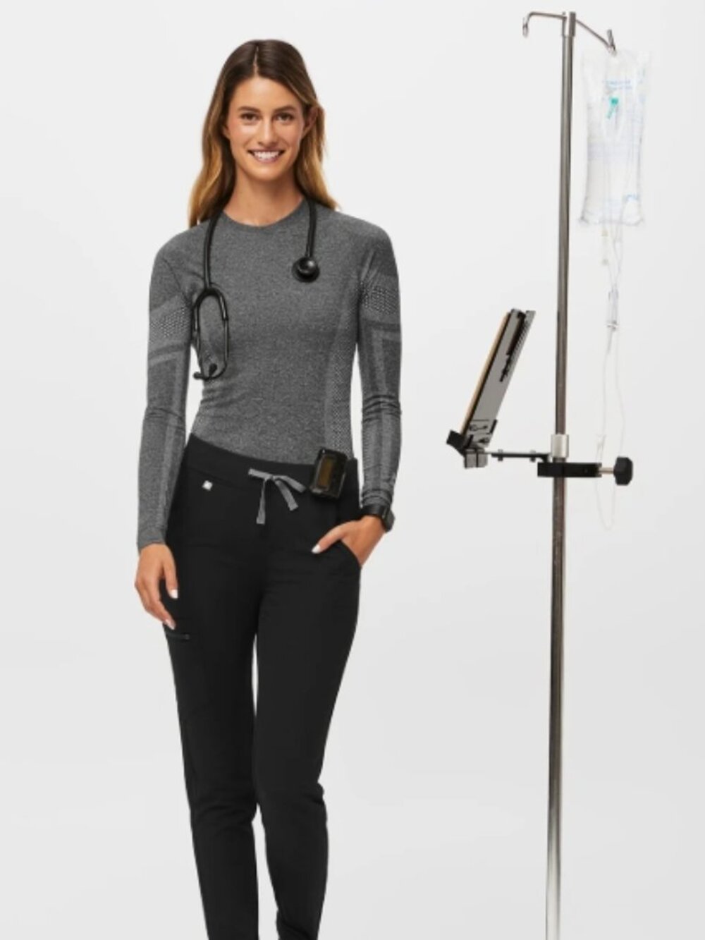 NWOT FIGS Salta Seamless Longsleeve Underscrub Graphite in Size XS